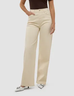 Water Resistant Women's Relaxed Jeans Off White