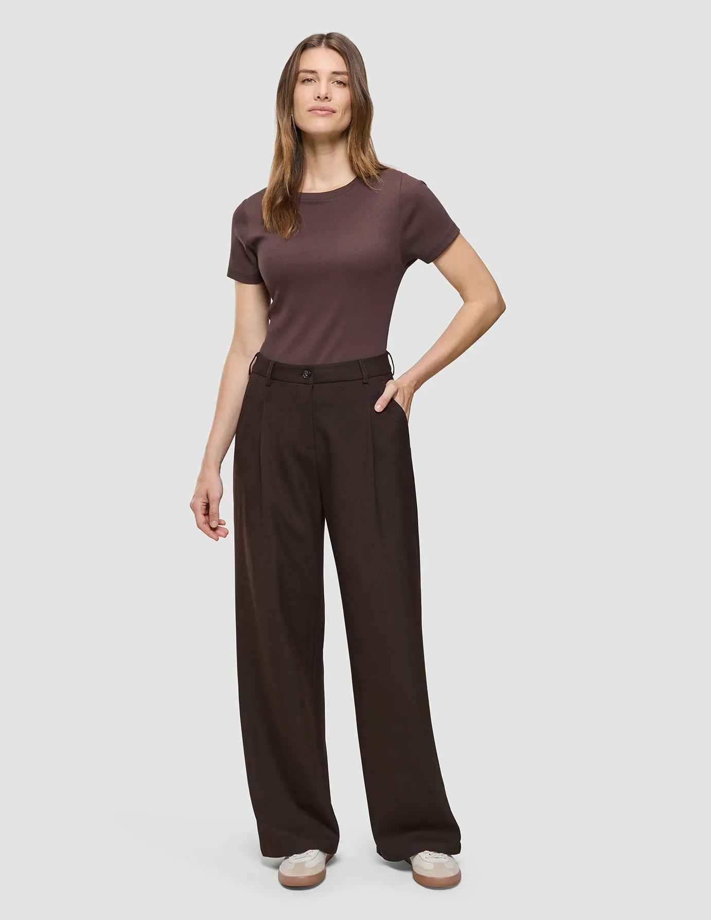 Breathable mesh Breathable Waistband Women's Serene Pants Wide Chocolate Herringbone