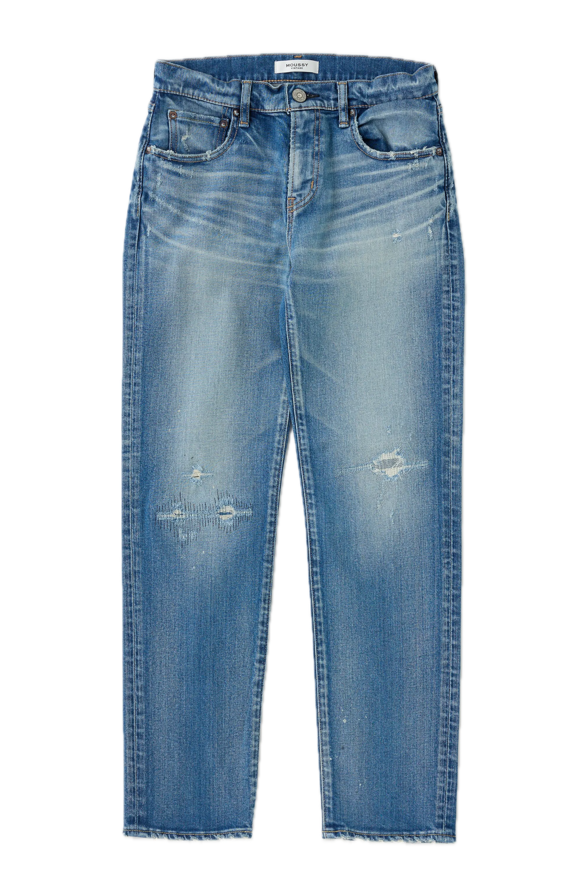 Office Wear Chill Outfit Date Night Chic Comfort Moussy Denim Bridgeville Slim Straight in Blue