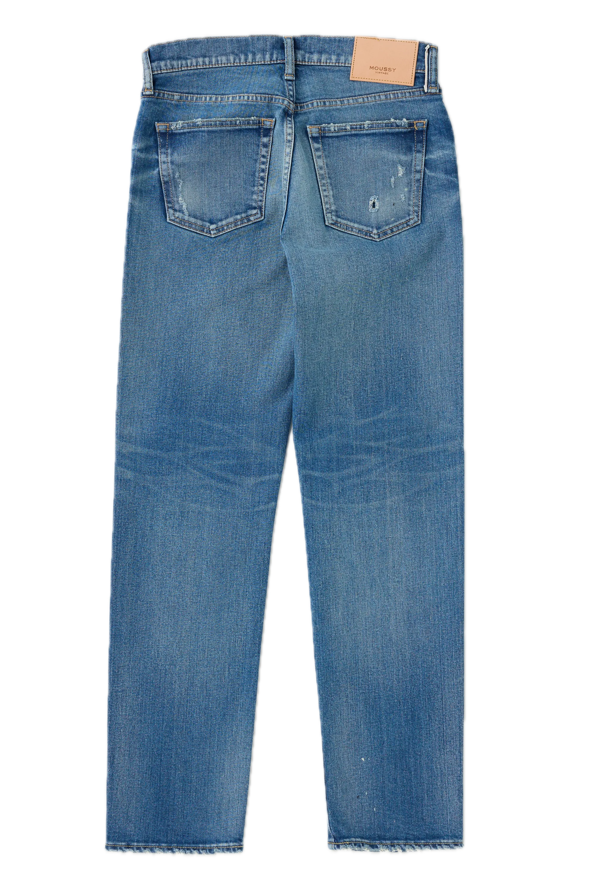 Moussy Denim Bridgeville Slim Straight in Blue Sleek Comfort Tailored Style