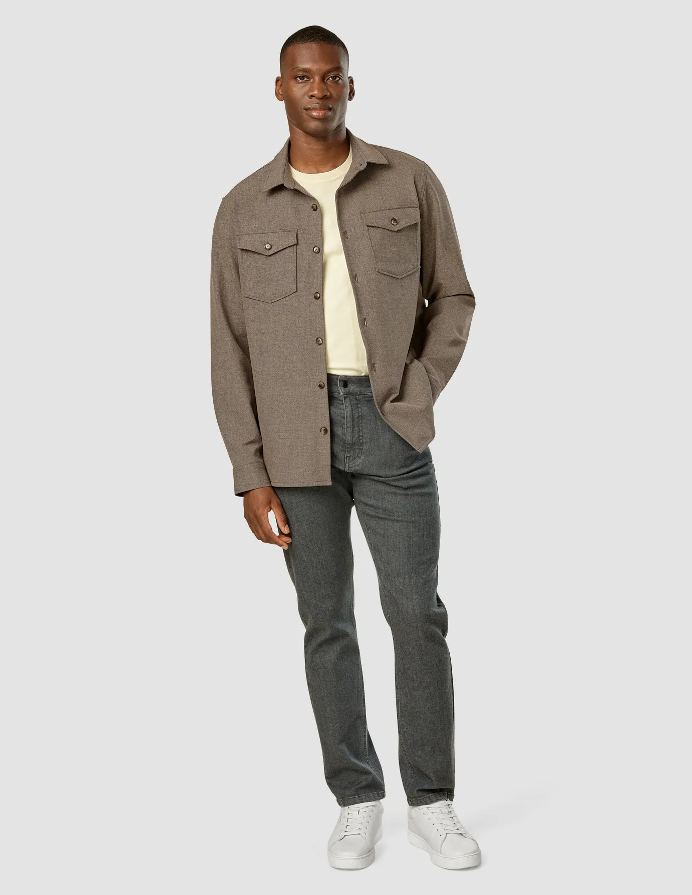 Gender Neutral Active Layering Essential Overshirt Almond