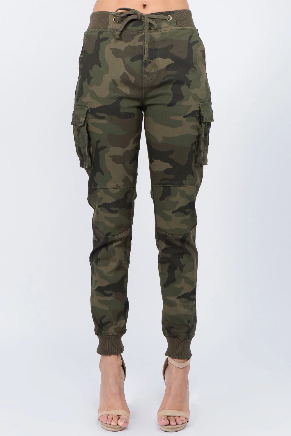 Women's Essential Colored Cargo Joggers Sporty Cut Flexible Material
