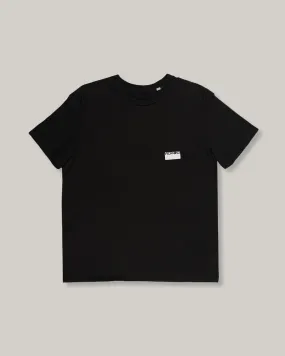 WORKING STICKER T-SHIRT - BEACH TAR Tagless Neckline