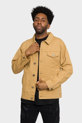 Noise Reduction Design Abrasion Resistant Edging World Tour Colored Denim Jacket