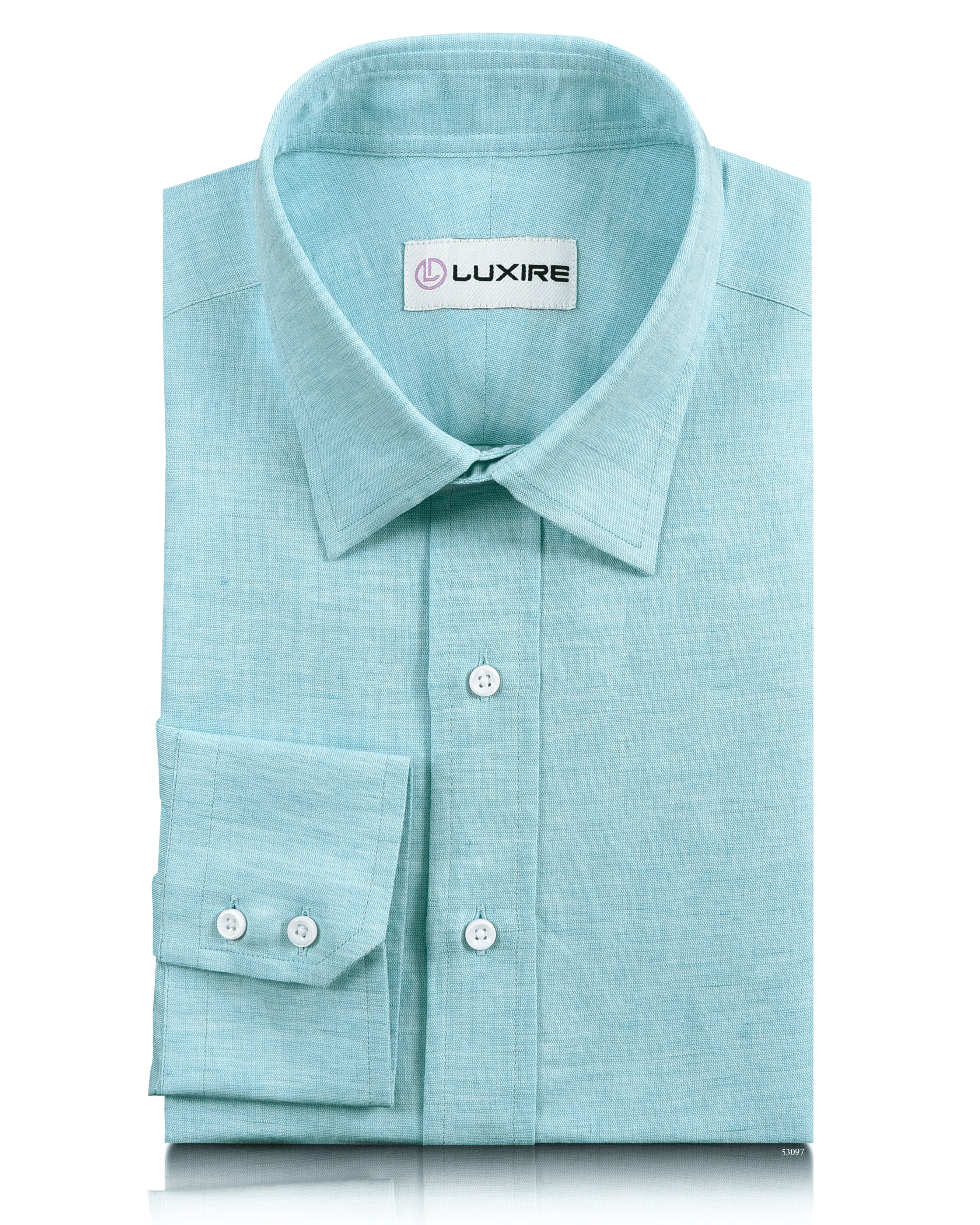Vibrant color Mint Blue Cool Linen Cotton Shirt
