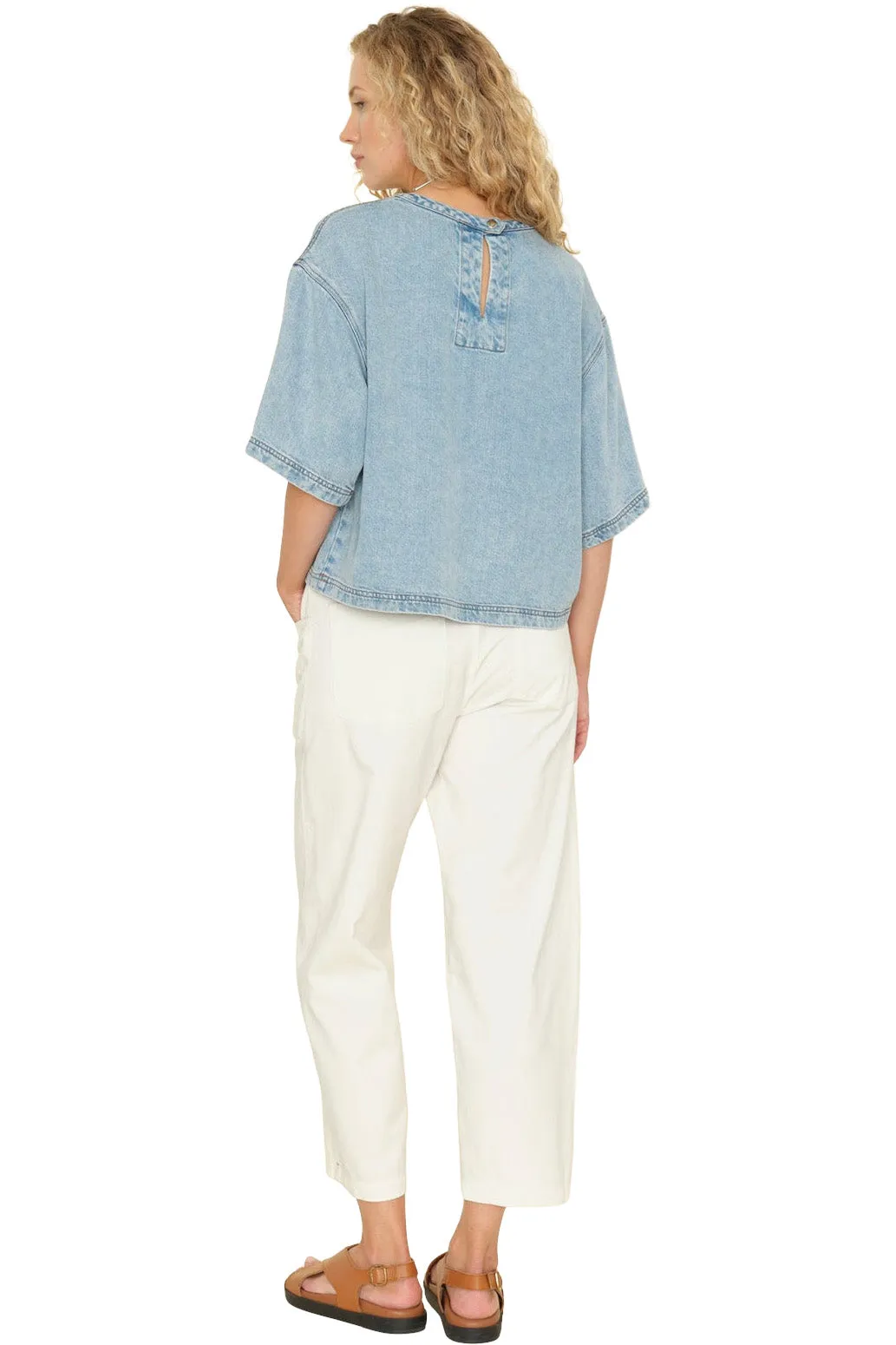 Xirena Baxter Twill Pant in Chalk White Flexible Performance