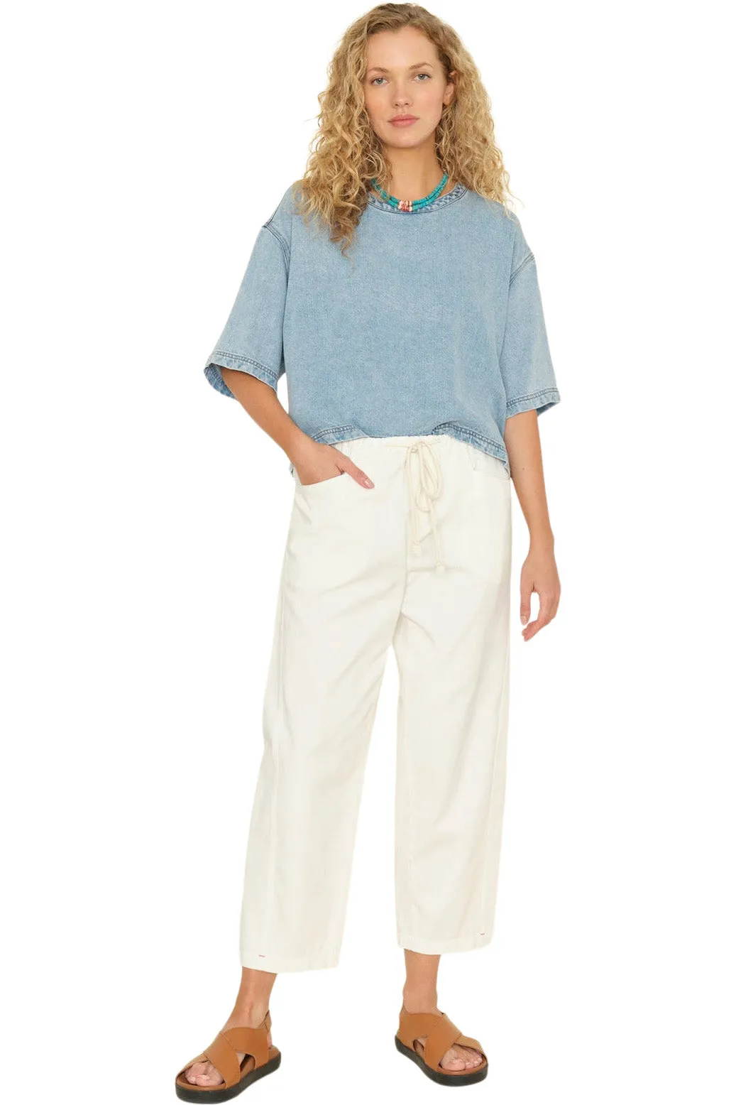 Xirena Baxter Twill Pant in Chalk White BreathableFabric Urban Fit