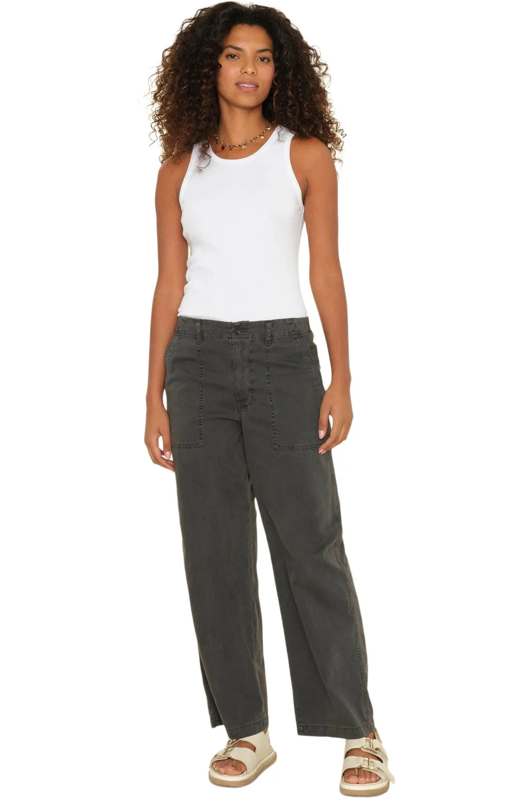 Xirena Morleigh Twill Pant in Carbon HighRiseWaist