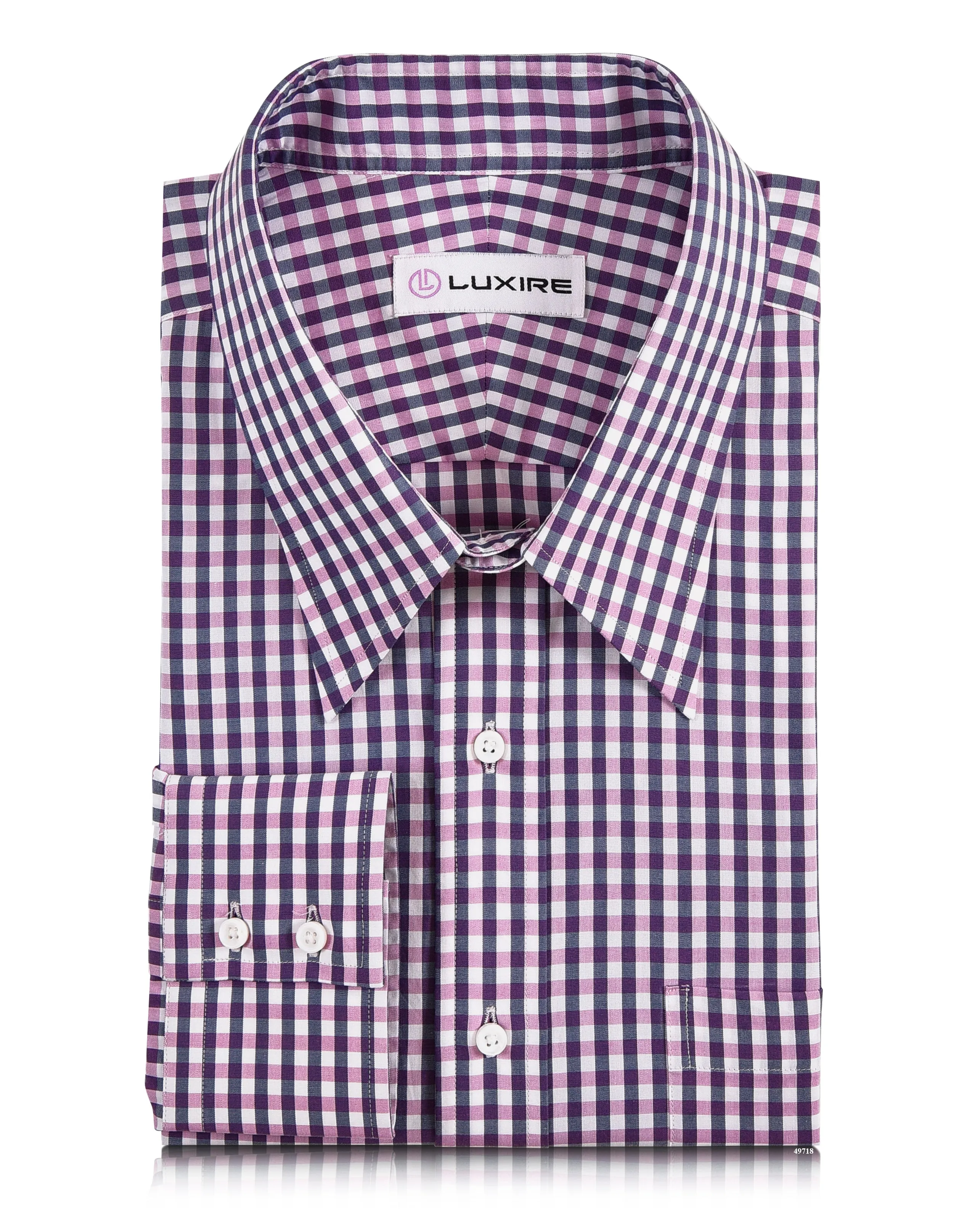 Lightweight Fabric Pink Navy Gingham