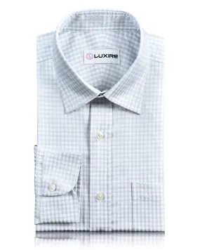 Workwear Casual Lakeside Relaxation Zegna White Grey Gingham Shirt
