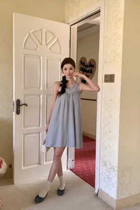 Saturated Hue Sporty Look Zen Racerfront Dress Blue