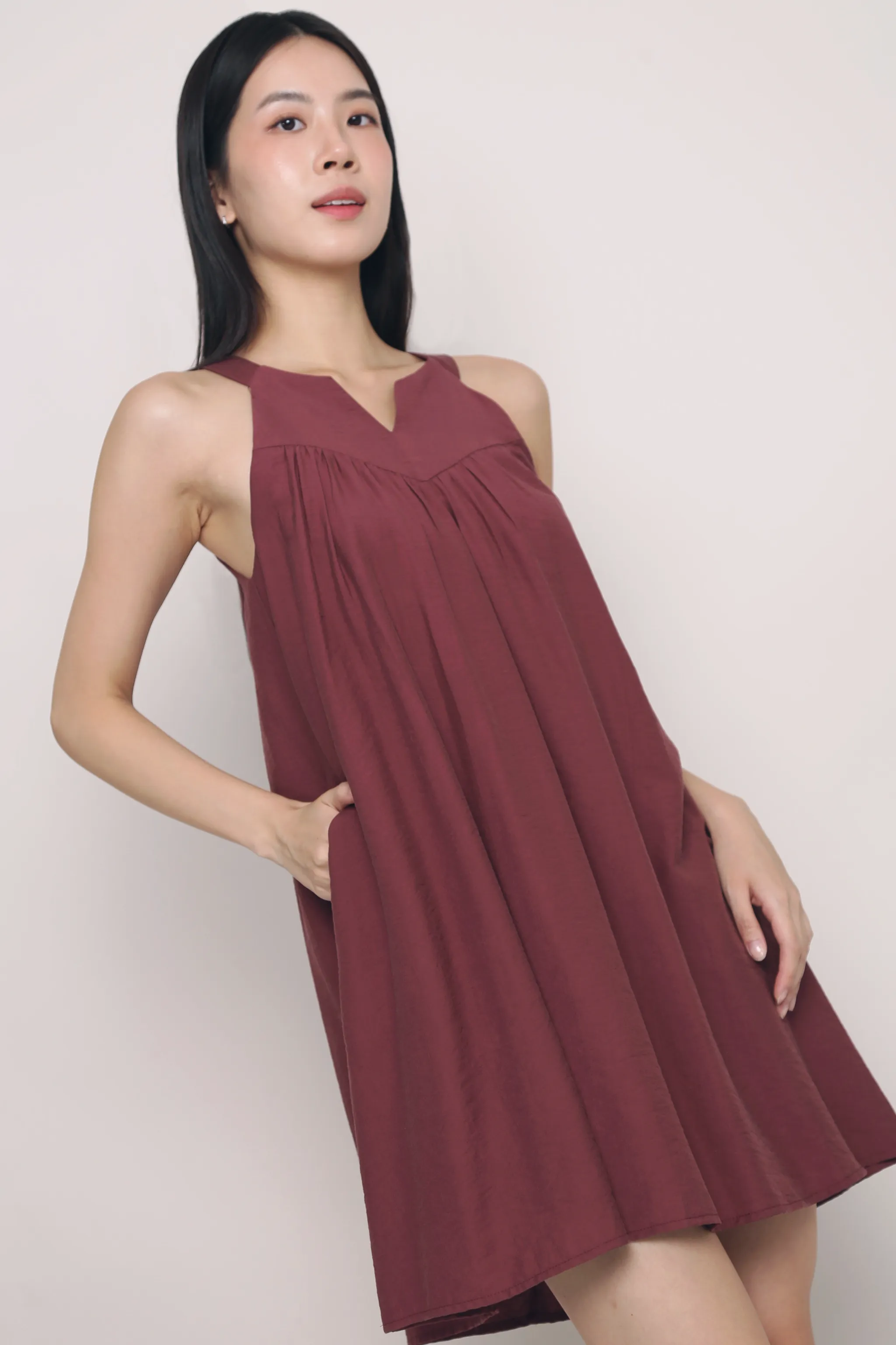 Quick Match Soft Silhouette Zen Racerfront Dress Burgundy