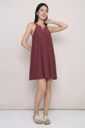 Zen Racerfront Dress Burgundy All-Purpose Comfort Classic A-line design