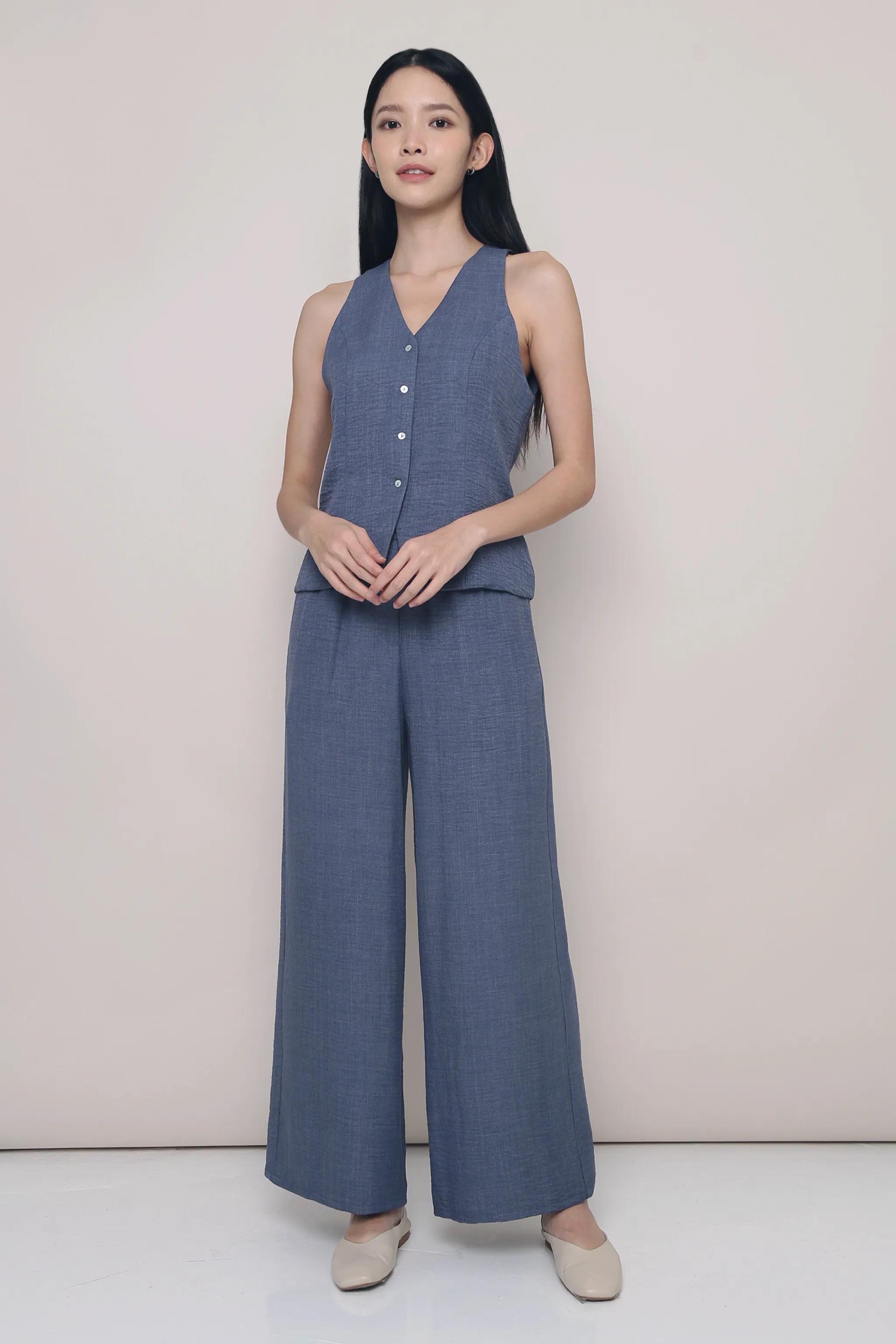 Grid Back Panel MultiFunctionalPockets Carlton 2-Piece Suit Blue