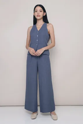 Grid Back Panel MultiFunctionalPockets Carlton 2-Piece Suit Blue