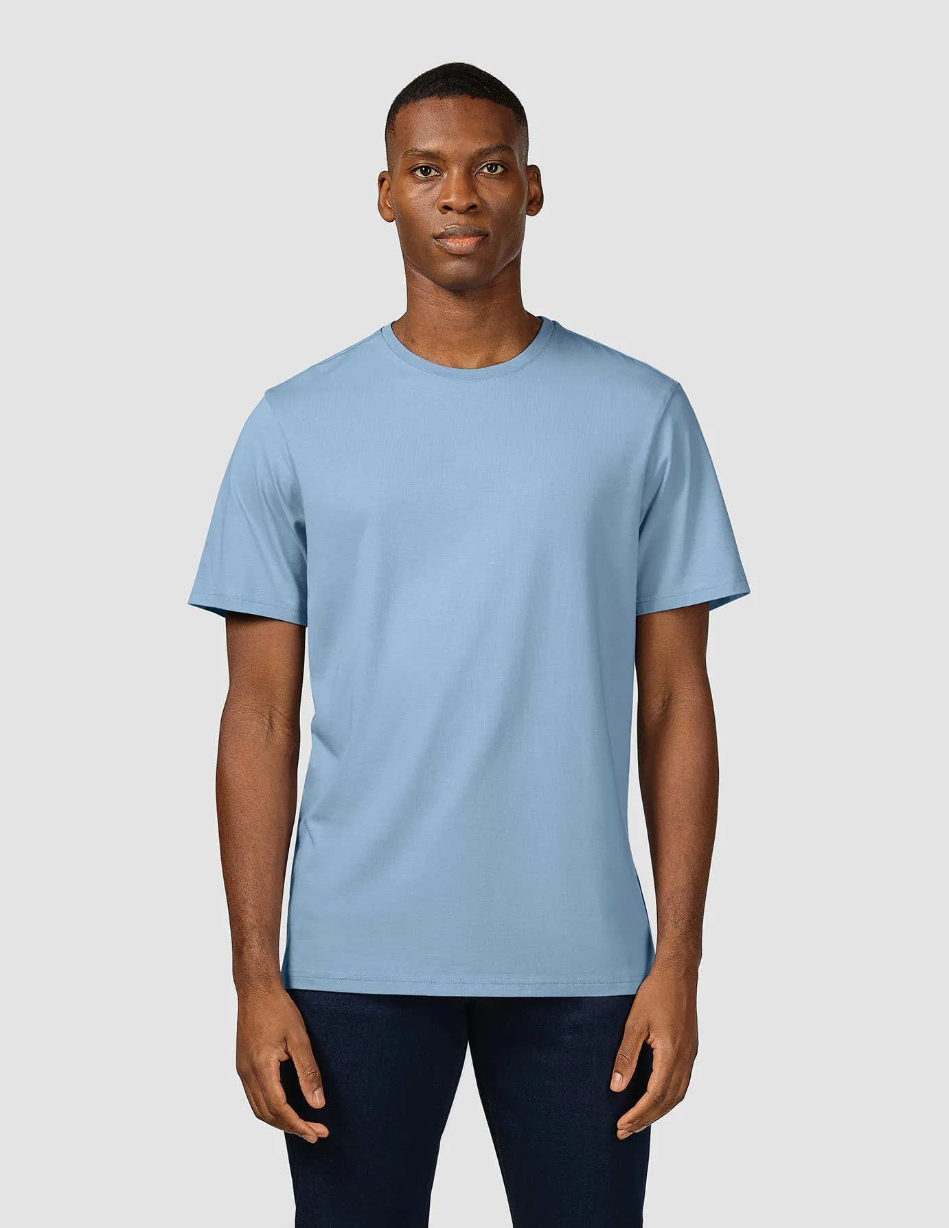 Supima T-shirt Rainy Blue Relaxed Movement Luxury exclusivity
