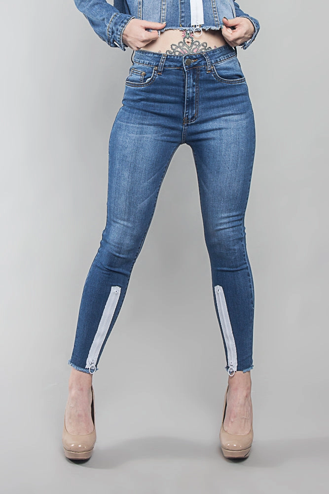 Zippered Denim Jeans TaglessComfort Clean Fit